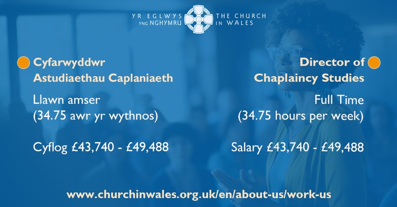We're recruiting a Director of Chaplaincy Studies for @PadarnSant Full details below churchinwales.org.uk/en/about-us/wo…
