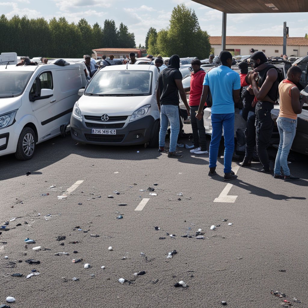 🪓 🇫🇷 Montauban (82) : des migrants clandestins attaquent un père de famille pour le voler à coups de barre de fer et de machette en plein jour. ￼ Une violente agression a eu lieu à Montauban (Tarn-et-Garonne) sur le parking d’un supermarché, dans le quartier