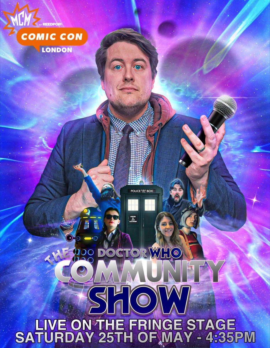 Join new host @An_awful_Jack with panellists @RobinFoale , @wheelofkats , @ALittleOri , @CharRambles and @thelawmeister for Doctor Who The Community Show Live @MCMComicCon ! 🗓️ Sat 25th May 4:35pm 🚩The Fridge Stage