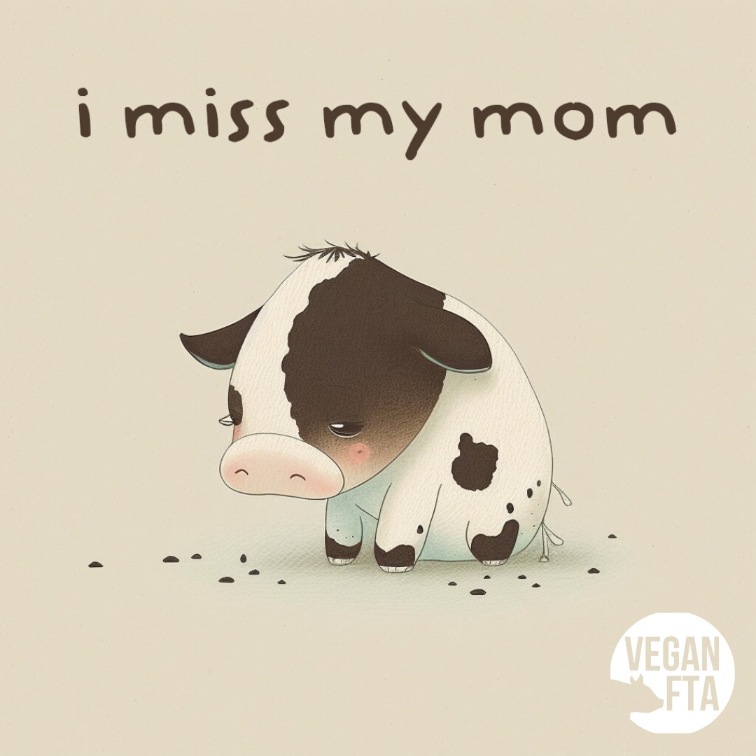 Cow's milk is for baby cows. 🐄

The dairy industry separates calves from their mothers. 🥛

Don't contribute to so much suffering. Choose plant-based milk. 🌱

👉 Pledge to Go Dairy-Free Today: drove.com/.2Cff

#dairy #dairyisscary #cows #calves #illustration #govegan