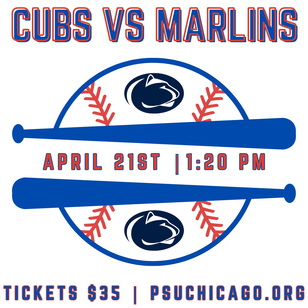 PSUChicago's tweet photo. Tickets are still available for our outing tomorrow at the Cubs game! They can be purchased for $35 via our bio link or at https://t.co/kzRR1W1cDS. We will also be meeting up at Smoke Daddy - Wrigleyville before the game too!⚾️ #WeAre #PSUChicago https://t.co/eXp2rBHSr5