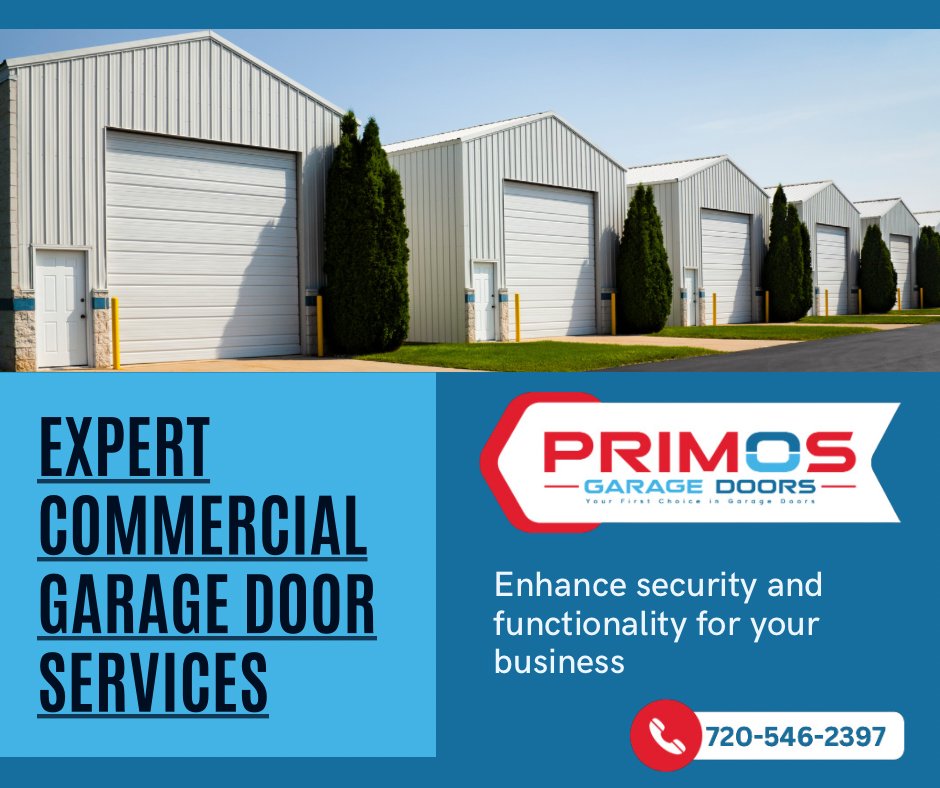 Upgrade your business's security and aesthetics with our commercial garage doors! Our durable and stylish designs are perfect for warehouses, auto repair shops, and more. Contact us today for a free estimate! 

720-546-2397

#CommercialGarageDoors #Security #BusinessUpgrade
