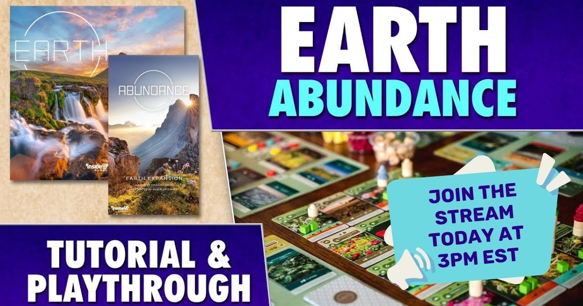 Our friend Paul Grogan @gamingrulesvids will be going LIVE with a tutorial + playthrough of the new Abundance expansion for Earth in just a few short hours! We can't think of a better way to spend a Friday afternoon, and hope to see you there. 🌍 youtube.com/watch?v=QKnJmN…