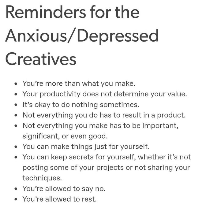 A reminder for my fellow anxious/depressed creatives out there.  

Keep the faith.  We got this.  #ux #design #MentalHealth