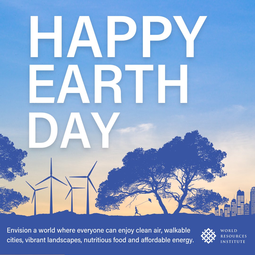Happy #EarthDay!🌍🎉 Today, we reflect and celebrate the interconnectedness of people, nature, & climate. We envision a new era in which we can meet people's needs while addressing climate change & protecting nature. More from @WorldResources ▶️ go.wri.org/earthday24