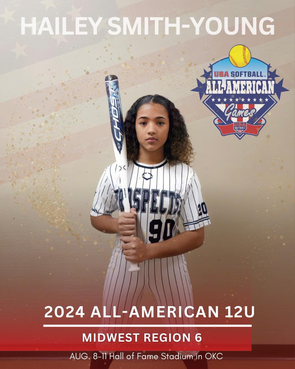 Congratulations to our very own, Hailey Smith-Young #90 who was selected to represent our region in the 2024 USA Softball-Division 12u All American Games for a 2nd year in a row. We are incredibly proud of you! 🤩 @USASoftball @ExtraInningSB @fastpitchwatch