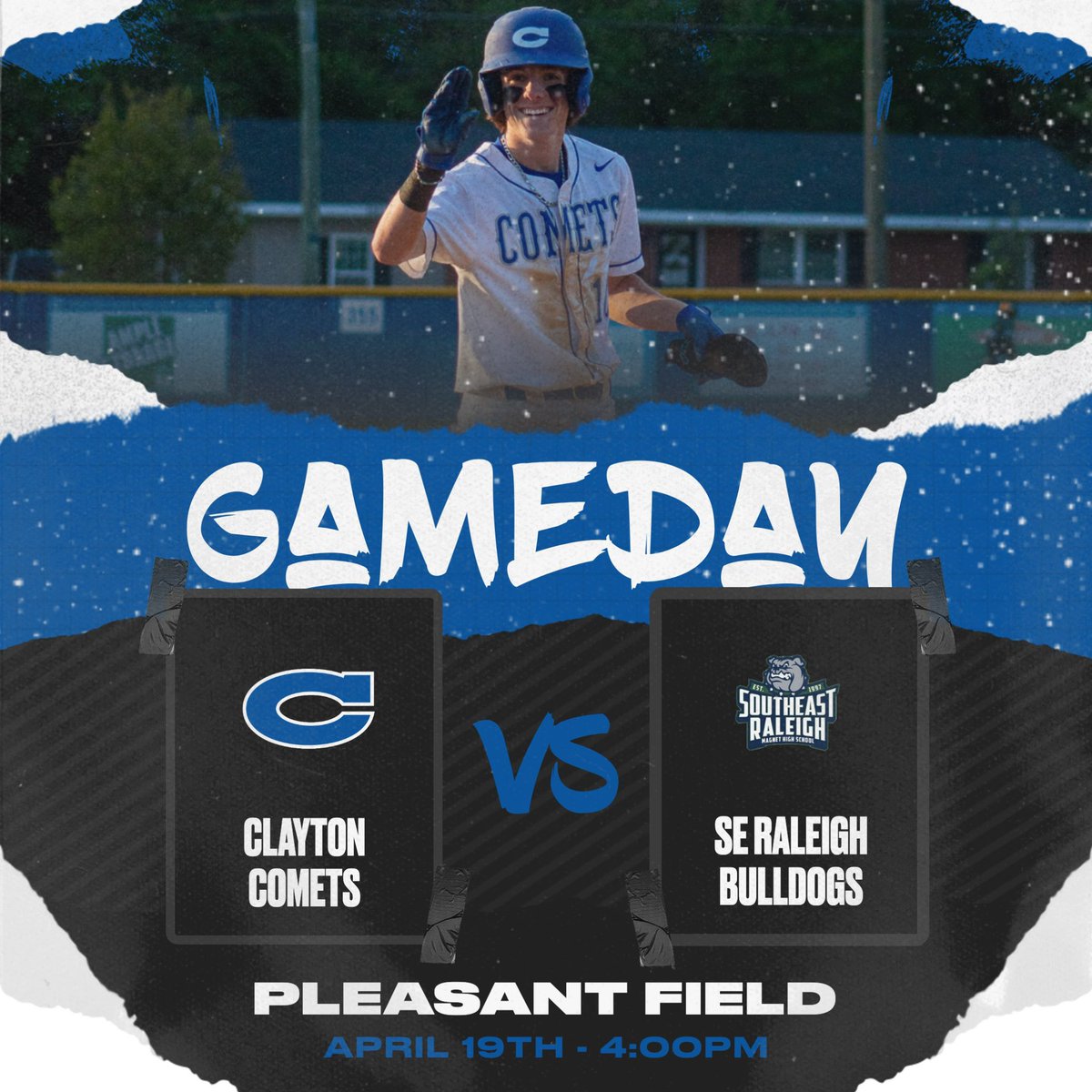 🚨⚾️ GAMEDAY🚨 🆚 SE Raleigh 🏟 Pleasant Field at Clayton High ⏰ 4:00pm 🎟️ $8 cash or card at the gate OR bit.ly/ClaytonCometsT… 📡🎧: wearecrn.com 📺: youtube.com/@crnsportsnetw… 📸: @LeoDusablon6 #GoComets