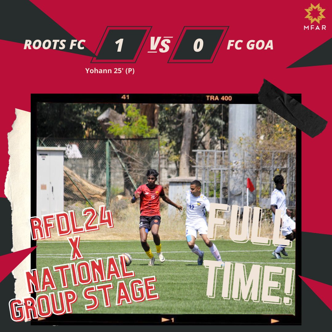Victory tastes sweet! RootsFC clinches a thrilling 1-0 win against FC Goa, with a decisive penalty securing the triumph! 🙌Let's savor the moment and keep the spirit alive! 👏 
#RootsFC #RootsFCvsGoaFC #1Nill #RootsFootballSchool #RFDL24 #reliancefoundationdevelopmentleague