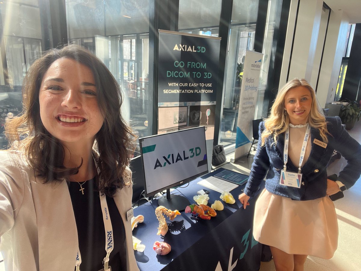 Axial_3D's tweet image. Day 1 of @RSNA #3DPrinting in Practice Course in Chicago.  Stop by and meet with the Axial3D team to get a demonstration of our INSIGHT platform for automated segmentation and learn more about our solutions for 3D print labs within hospitals.

#RSNA #medical3Dprinting