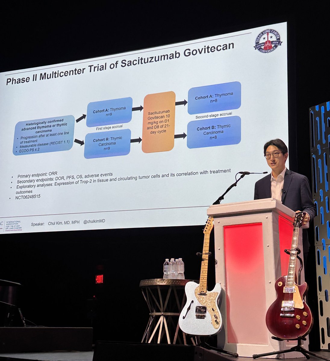 Expert presentation at #TexasLung24 on thymic malignancies from Dr. @chulkimMD - while rare, there have been important data on novel systemic approaches. Looking forward to results from the ongoing sacituzumab govitecan study led by Drs. Kim and @jennifermarksmd