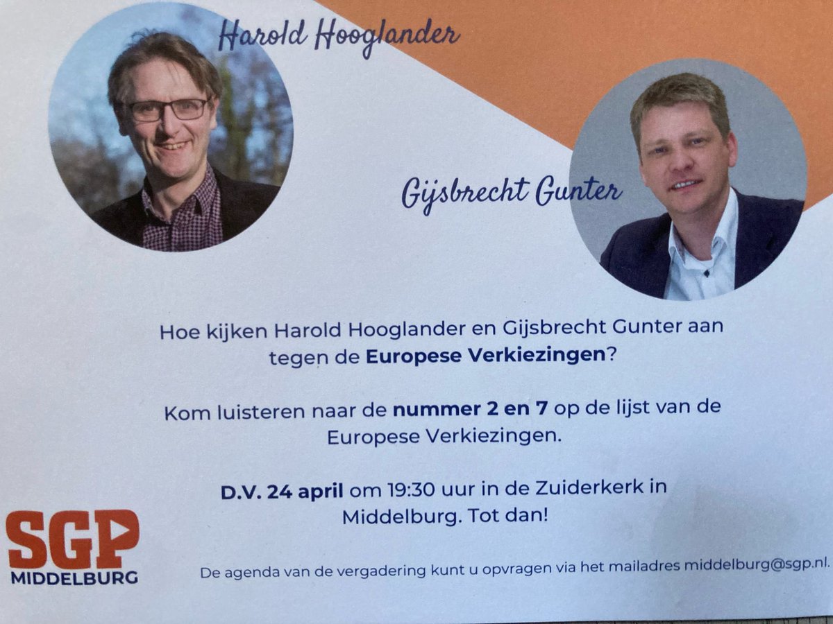 Wimstweeter's tweet photo. Komende Europese verkiezingen doet de #SGP voor het eerst mee met een eigen lijst, nu de ChristenUnie is afgehaakt. Als iedereen van de laatste TK-verkiezingen weer SGP stemt, halen we die zetel! Hoezo SGP? Kom luisteren, welkom! https://t.co/mwuKk8qhky