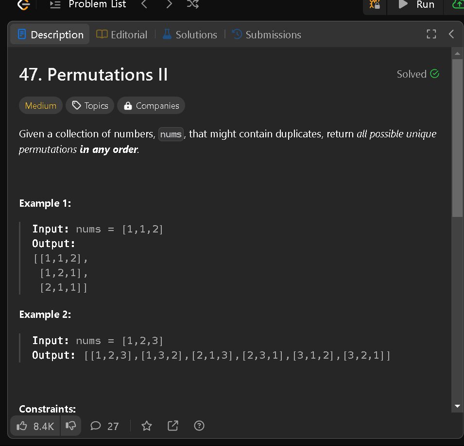 b_p_jithin's tweet image. Daily DSA🔆
-LeetCode POTD: Number of Islands
-Permutations
-Permutations II

@LeetCode #leetcodechallenge #100DaysOfCode #learnInPublic