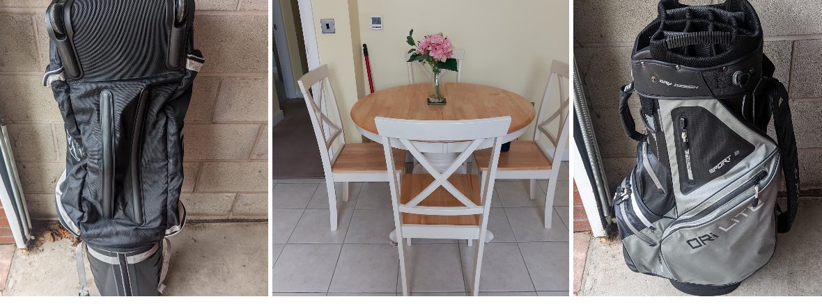 Dear Formby Bubble: Extending Kitchen Table and 6 Chairs from Oakland Furniture, Golf Bag and Golf Travel Case all great condition and pick up in #Formby #ForSale #BuyandSell Details here… formbybubble.com/single-post/ki…