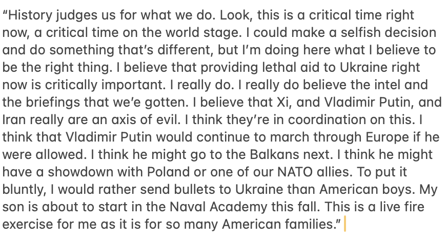 As Ukraine aid heads toward passage, it's worth watching Johnson's press conference from earlier this week. And I mean watch, not just read. Because he truly sounds like he's been terrified by the intelligence briefings he's received. c-span.org/video/?535006-…