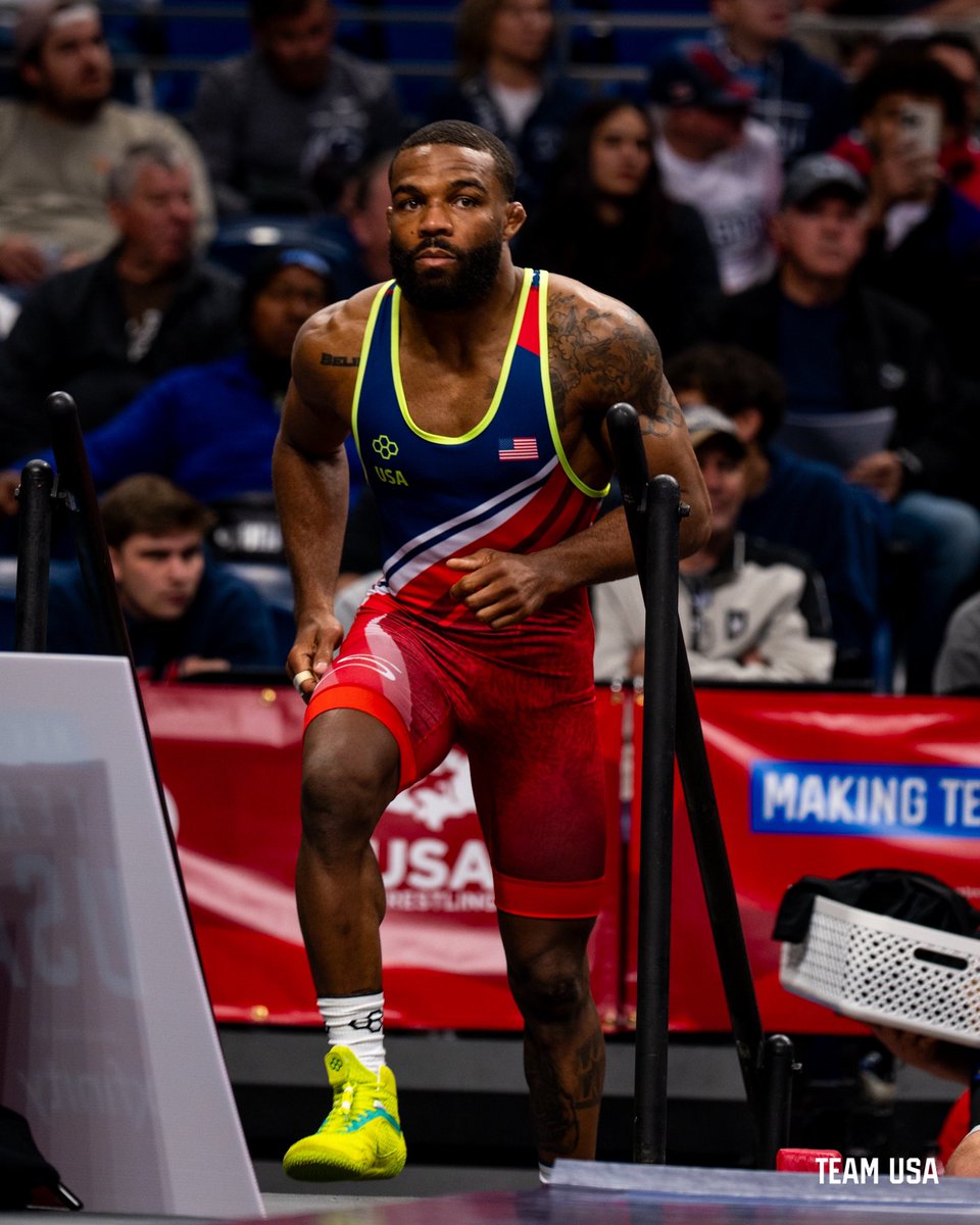 Semifinals secured 💪 Olympic gold medalist @alliseeisgold takes the mat for the first time at #WrestlingTrials24. #MTUSA