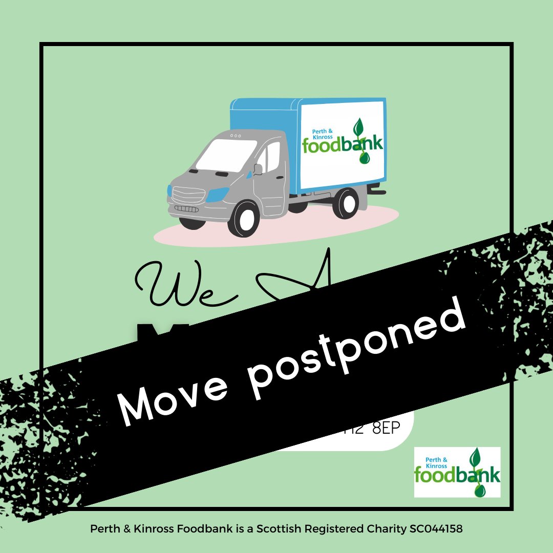 KinrossPerth's tweet photo. **Foodbank Relocation Project Postponed**
Happy #FoodbankFriday one and all.
Just a short update regarding the Foodbank relocation project which we alerted you to in recent weeks.  We've tried be as open and transparent as possible throughout this whole process . . . . https://t.co/Qd1P4ROWpd