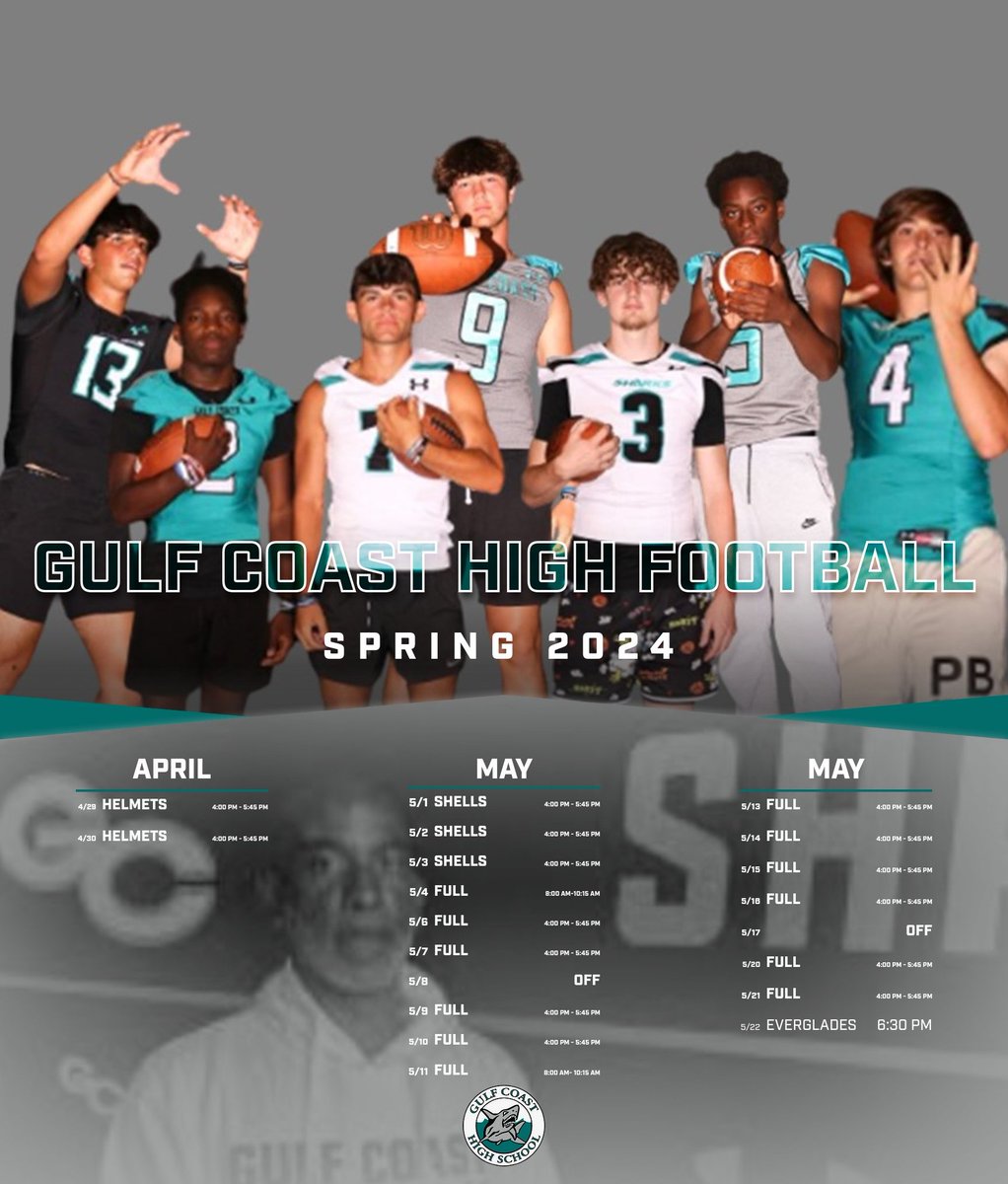 Gulf Coast Spring Football Schedule! College coaches make sure you stop by and see what we have to offer!
<a href="/GCSharkInsider/">GCHS Shark Insiders</a> <a href="/GCSharkFootball/">Shark Football Boosters</a> <a href="/coachscott_09/">Alan Scott</a> <a href="/GCSharks/">GCHS Sharks</a> <a href="/Dwight_XOS/">Dwight Thomas - Catapult Sports</a> <a href="/larryblustein/">Blustein Recruiting</a> <a href="/Rivals/">Rivals</a>