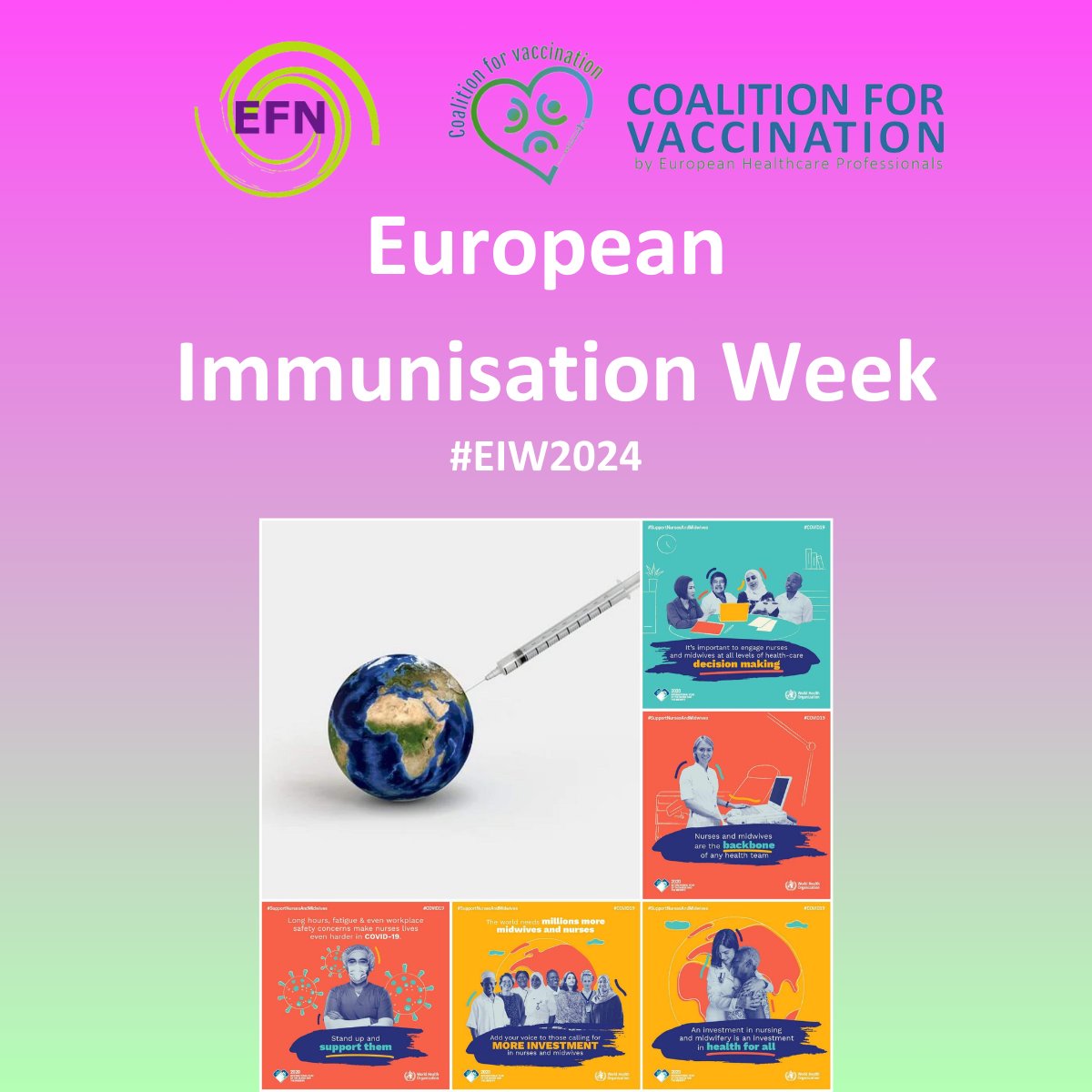 Nurses play a key role in ensuring fair and equitable access to vaccines for all. That is why they must continue to be supported at national and EU level. Invest in your nurses! #EFN #EIW2024 #Nursesforvaccination #Nurses #Prevention #Longlifeforall #EPI #Frontlinenurses