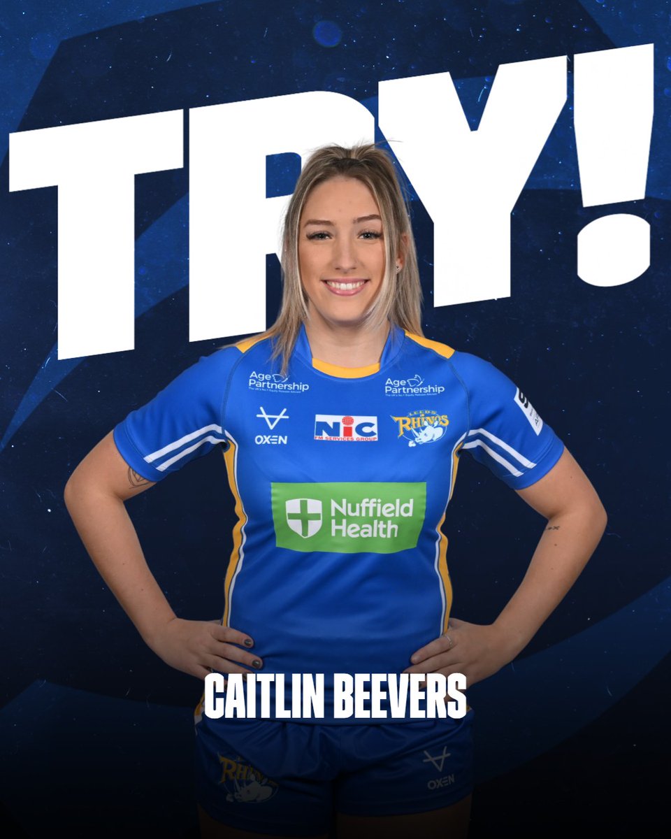 leedsrhinos's tweet photo. 8' She's back!

Caitlin Beevers takes the pass from Enright to announce her return to the side with a try in the corner!

Leeds Rhinos Women 10 - 0 Huddersfield Giants Women https://t.co/QI5uYsymGC
