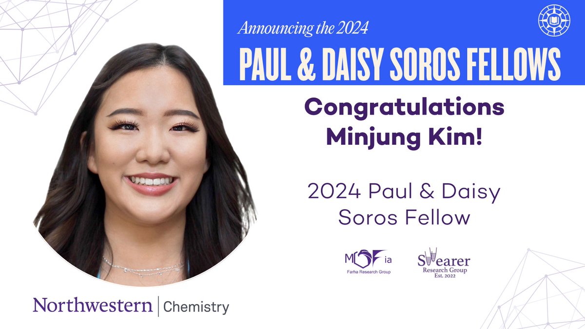 Congratulations to @minjung_kim_ on being named a 2024 Paul & Daisy Soros Fellow! 🌟 Currently under the guidance of @OmarFarha5 and @dayne_swearer, she interested in the interactions of metal-organic frameworks (#MOFs) and metal nanoparticles. ➡️ bit.ly/4d3N9qa