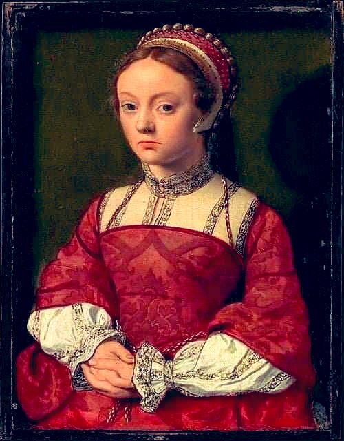 👑Young Mary Tudor, Future Queen of England 💍 in 1516, Henry VIII's first wife Katharine of Aragon, gave birth to a healthy baby girl @ the Palace of Placentia, Greenwich. By the age of nine, Mary could read & write Latin; she studied French, Spanish, Greek, music & dance.
