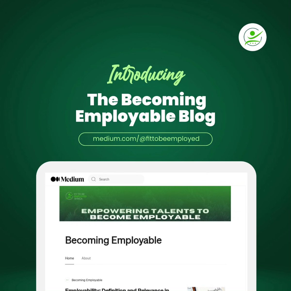fittobeemployed's tweet photo. We are live🥳🥳🥳

We’d be sharing our insightful and educative thoughts and opinions on topics to help you become employable.

Read the first piece here: https://t.co/4g5lugYtCp

Don't forget to clap and share.

#fittobeemployedafrica #employabilityskills #employment https://t.co/WU2VbNMft5