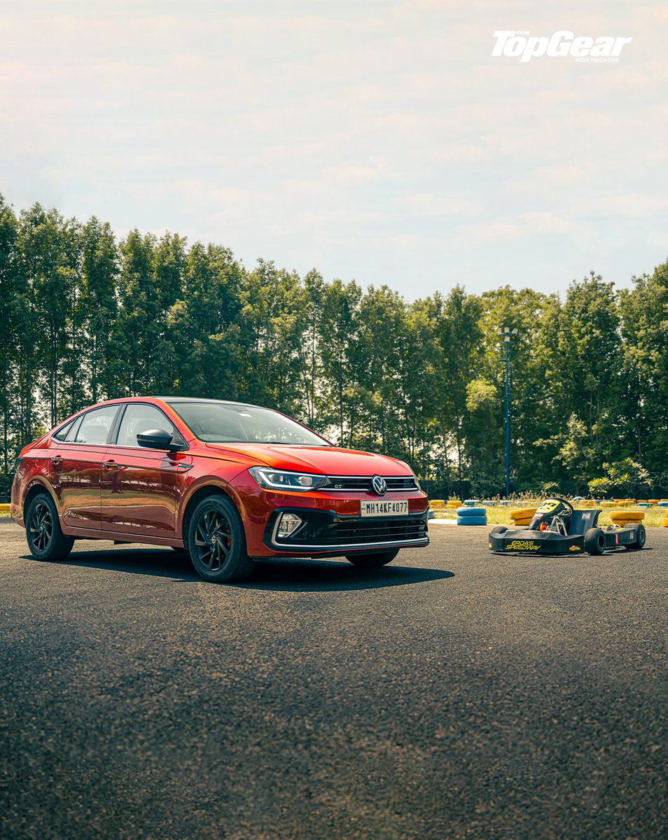 You wouldn't expect a family sedan to go against a go-kart, at a go-kart track! But then again, the @volkswagenindia Virtus isn't your regular 'family sedan'. To fall in love with this enthusiastic sedan again, read our feature story here: topgearmag.in/features/speci…