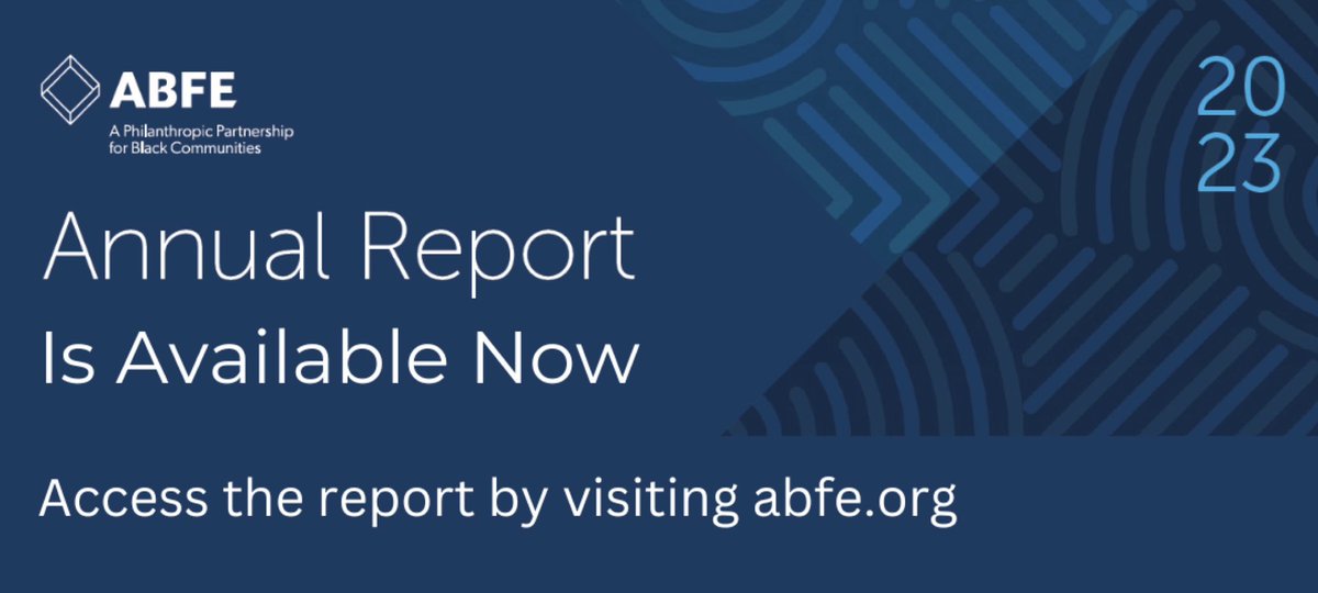 ABFE's 2023 Annual Report is here! 🎉

Access the report: lnkd.in/ed_9sPeP

Celebrate as we reflect on the partnerships, projects, and people that have propelled our mission forward. Thank you to everyone in our community for your support & commitment to racial equity.
