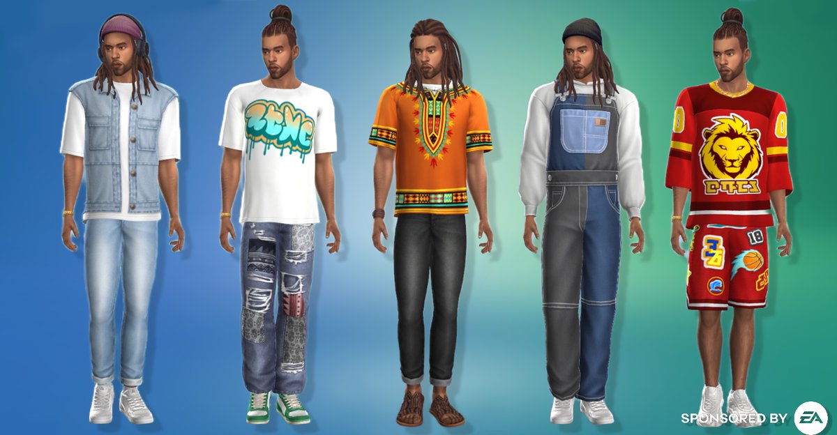 Of course I couldn't forget about the males, I love these looks so much. the shorts are my absolute favorite 🔥
✨ Ebonix this is so cool that your first piece of cc is now and forever added to the game, you did that girl!
#EACreatorNetwork #UrbanHomageKit #ShowUsYourSims