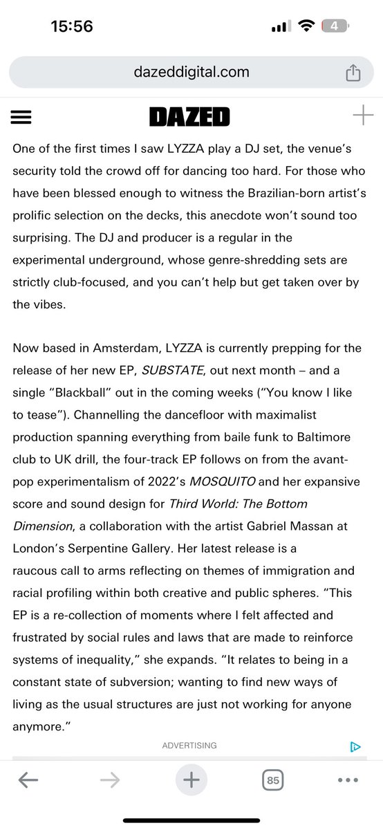 Listen to LYZZA’s maximalist, ‘pre-party’ mix for @Dazed 🫧 dazeddigital.com/music/article/…