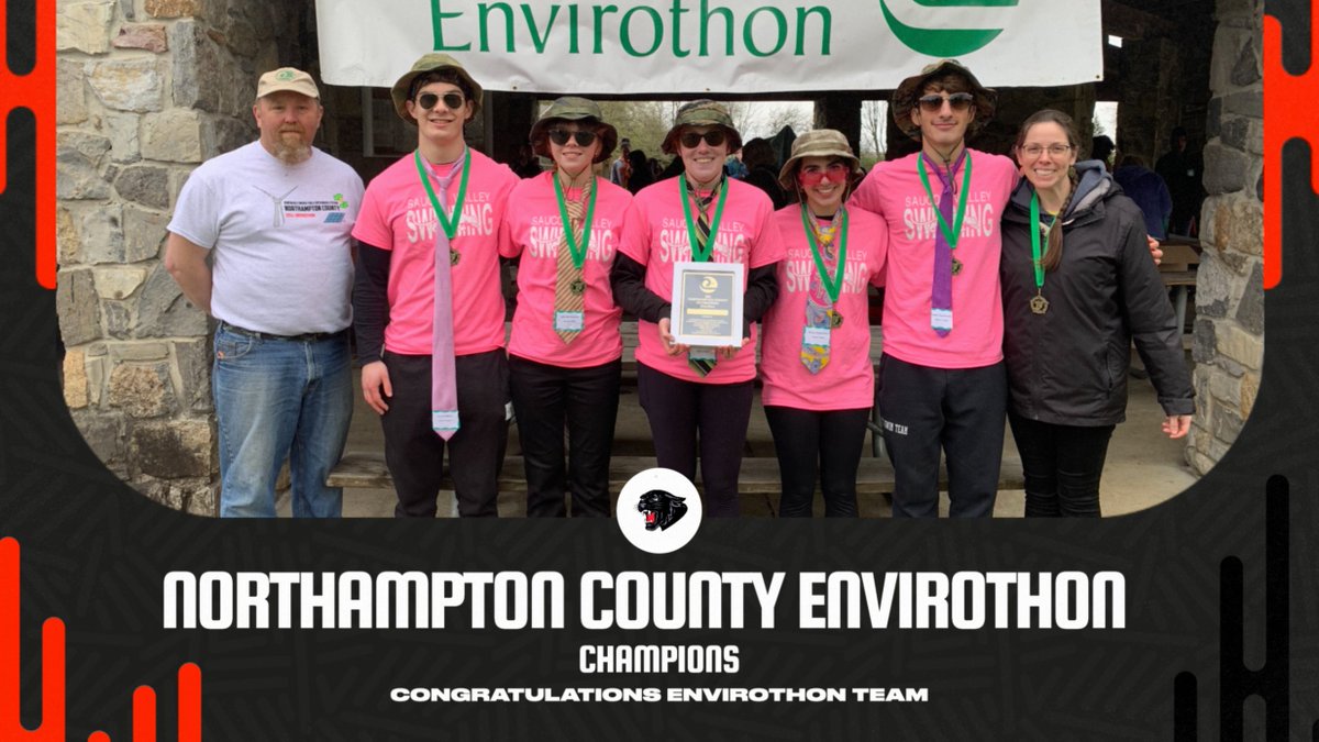 Congratulations to the Saucon Valley Envirothon Team and adviser Kim Mertz! Northampton County Envirothon Competition Champions! #SVPanthers