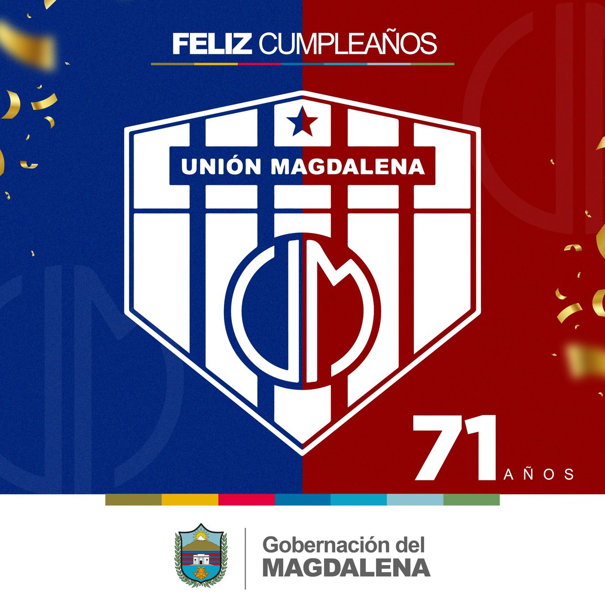 Felices 71 años de historia al equipo del orgullo magdalenense, el ciclón bananero, el de la hinchada fiel. ¡Vamos por más triunfos! 💙♥️ #71AñosDeHistoria
