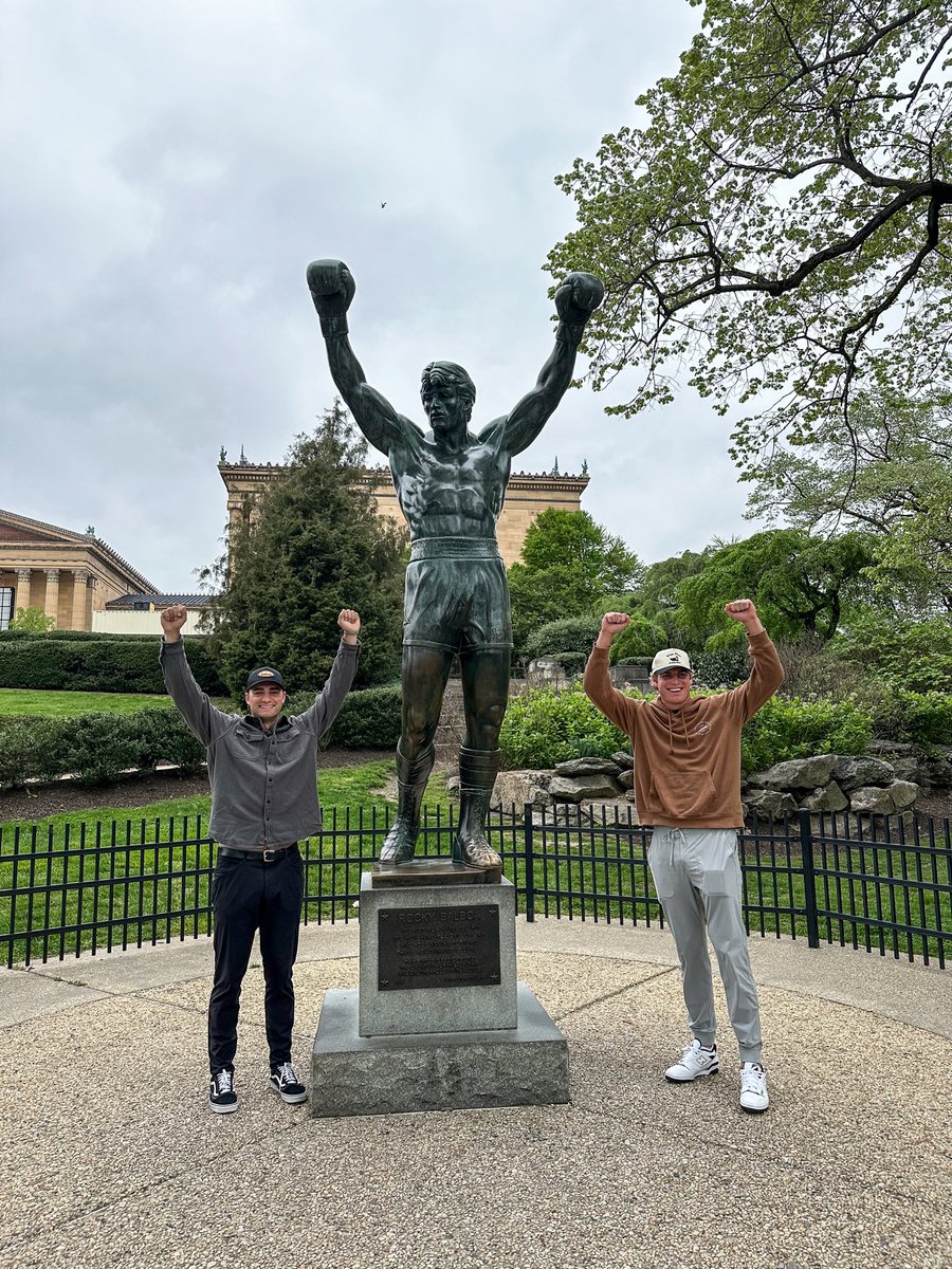 Nick Nastrini & Jonathan Cannon’s first major-league road trip… so we took them to the Rocky statue 😂