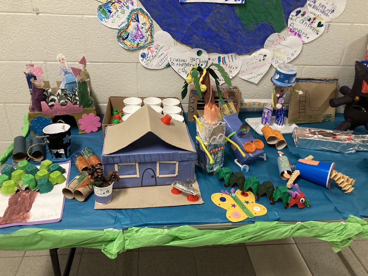 Welcome to the exhibit of Trash to Treasure Art, showcased by Mrs. Soffiaturo’s FDK students. ⁦@YCDSB⁩