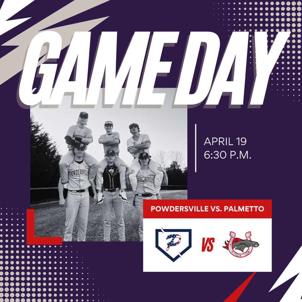 Game day! Patriots host Palmetto tonight to conclude the region series. First pitch scheduled for 6:30