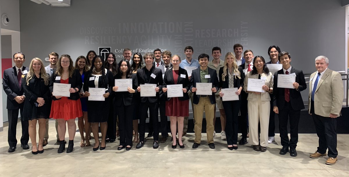 Congratulations to the 22 @universityofga Engineering students awarded scholarships from the Georgia Engineering Foundation! This year, UGA students received over $53,000 in scholarships - nearly half the total awarded by the foundation. 🎉