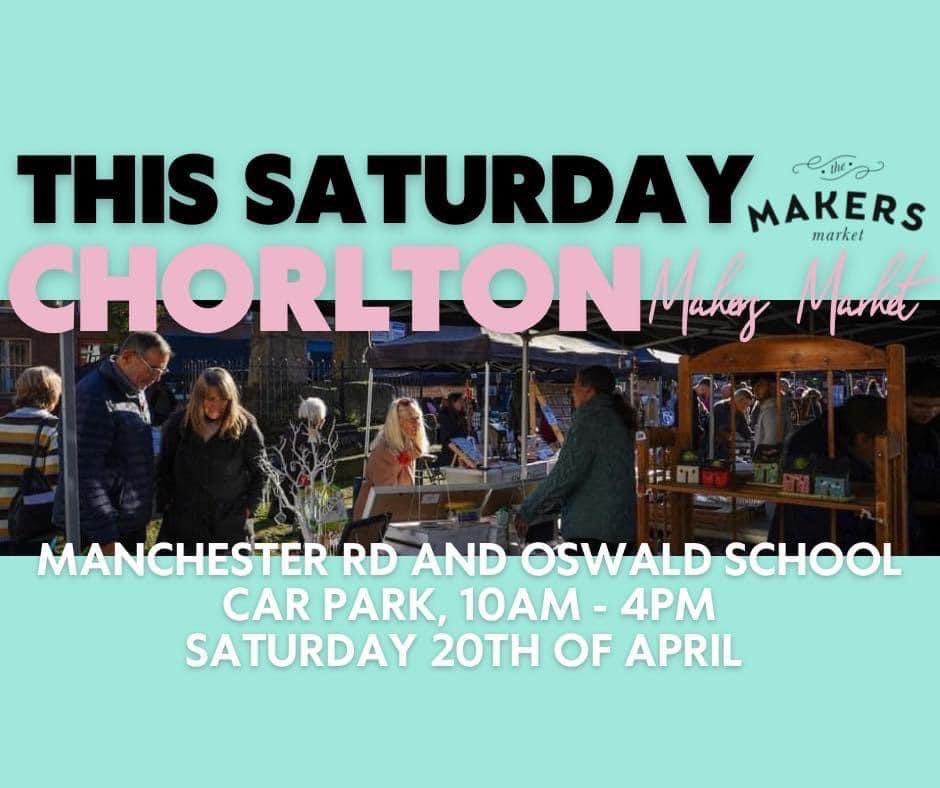 A great way to spend a Saturday in Chorlton. Lots of fabulous food, drink and craft stalls and some brilliant local traders nearby. Pop down tomorrow (20 April) between 10-4pm. @_makersmarket #chorlton #shoplocal #makersmarket