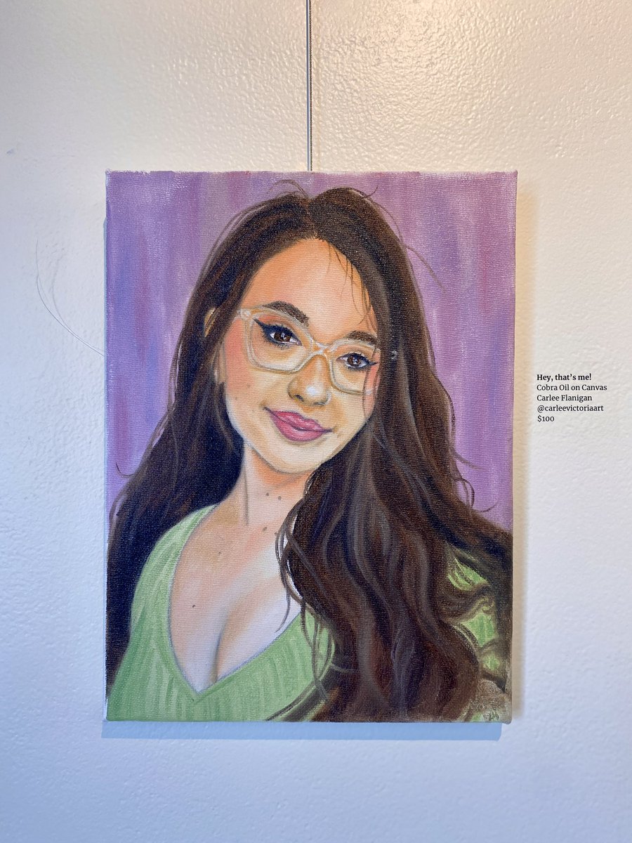 My artwork for the “Who am I?” Self portrait art show at @artsupplywarehs Catalyst Studio 🎨 

 Surface: 9x12 @DalerRowney canvas
Paint: @cobraoilpaint 

#art #carleevictoriaart