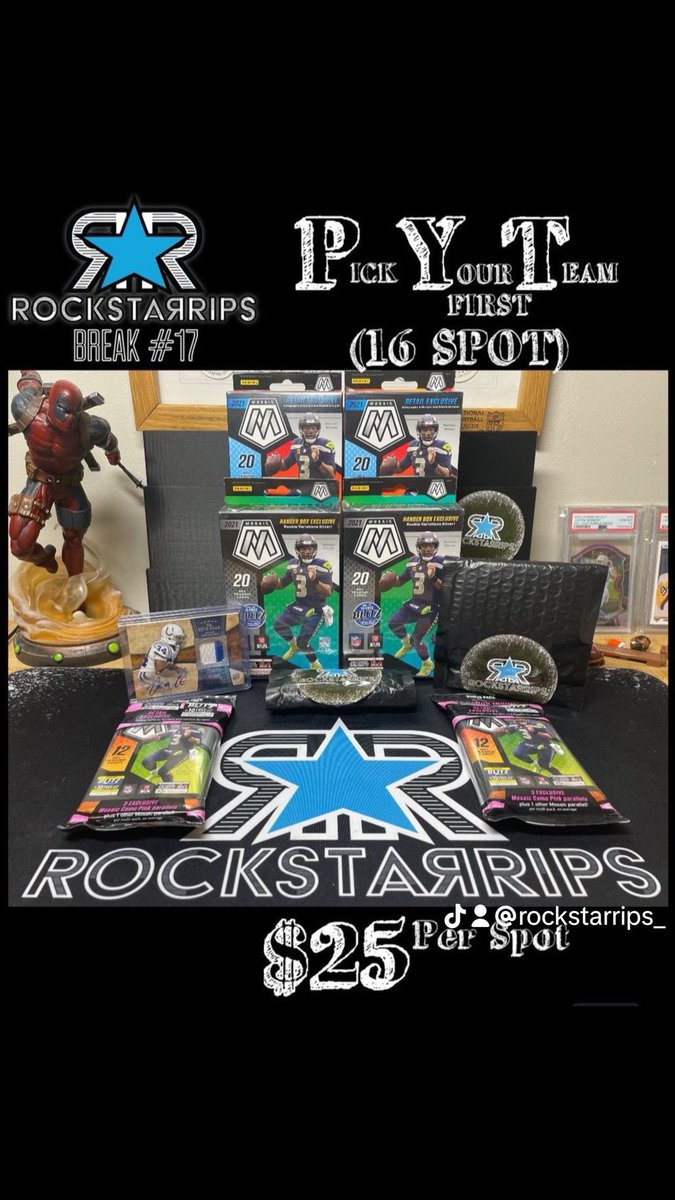 Rockstar Rips will be ripping tonight at 730pm for break #17 live on #Facebook #Youtube and #twitter
Join us, check out the fun and exciting time of breaking! Join the chat Check out what card breaks are all about!
Also get into the #Duckrace for the #Donruss #Downtowncardhunt