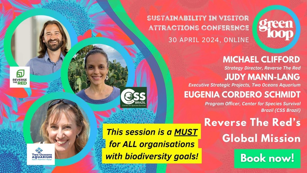 Hear from @ReversetheRed1, @2OceansAquarium and CSS Brazil at #greenloop24 as they discuss strategically coordinating conservation efforts. This session is a must for ALL organisations with biodiversity goals. Find out more here tinyurl.com/427mjtyu