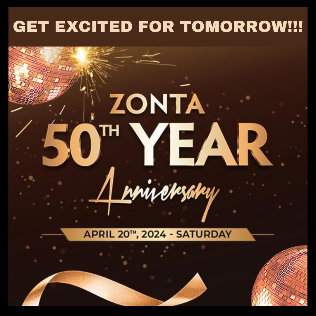 Zonta Oakville's Big 50th Anniversary Celebration is TOMORROW! Ticket holders should have received an email with reminders for the event. Anyone not able to attend can still donate at canadahelps.org/en/charities/z… #ZontaOakville #endviolence #endchildmarriage
