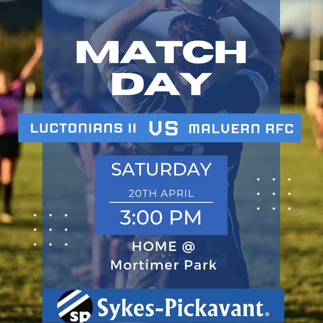 The @luctonians 2NDs XV take on Malvern RFC tomorrow at home, kick off is 3:00pm. Get down and support the boys in their last few games of the season. Again we wish them luck and hope they score lots of point for @macmillan. The more points, the more donations for a great cause!!