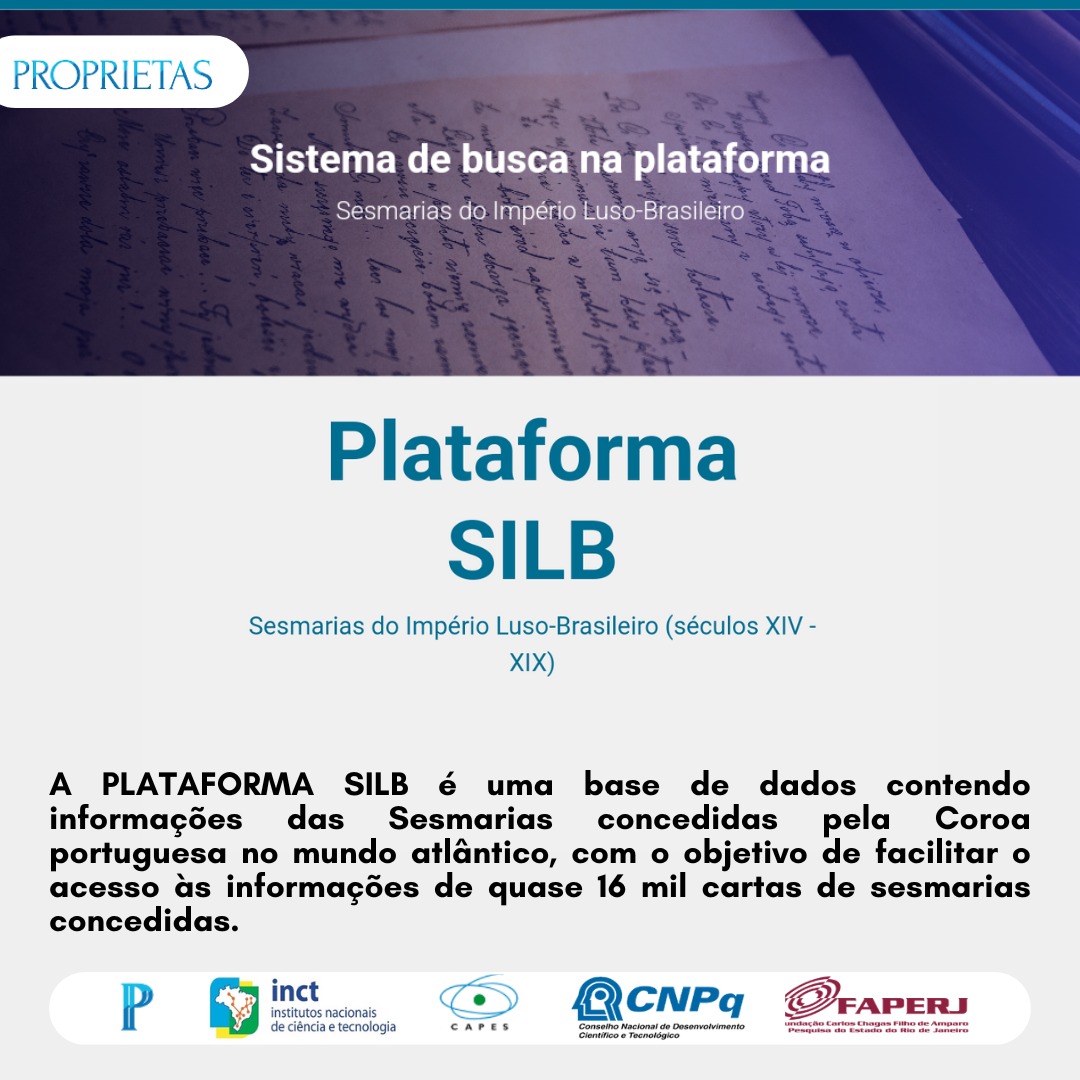 A PLATAFORMA SILB é uma base de dados com informações das Sesmarias que foram ofertadas por meio da coroa portuguesa.

Gostaria de saber mais? Link na bio.

#historia #uerj #lehs #riodejaneiro #inct #proprietas #historiografia #ufrn