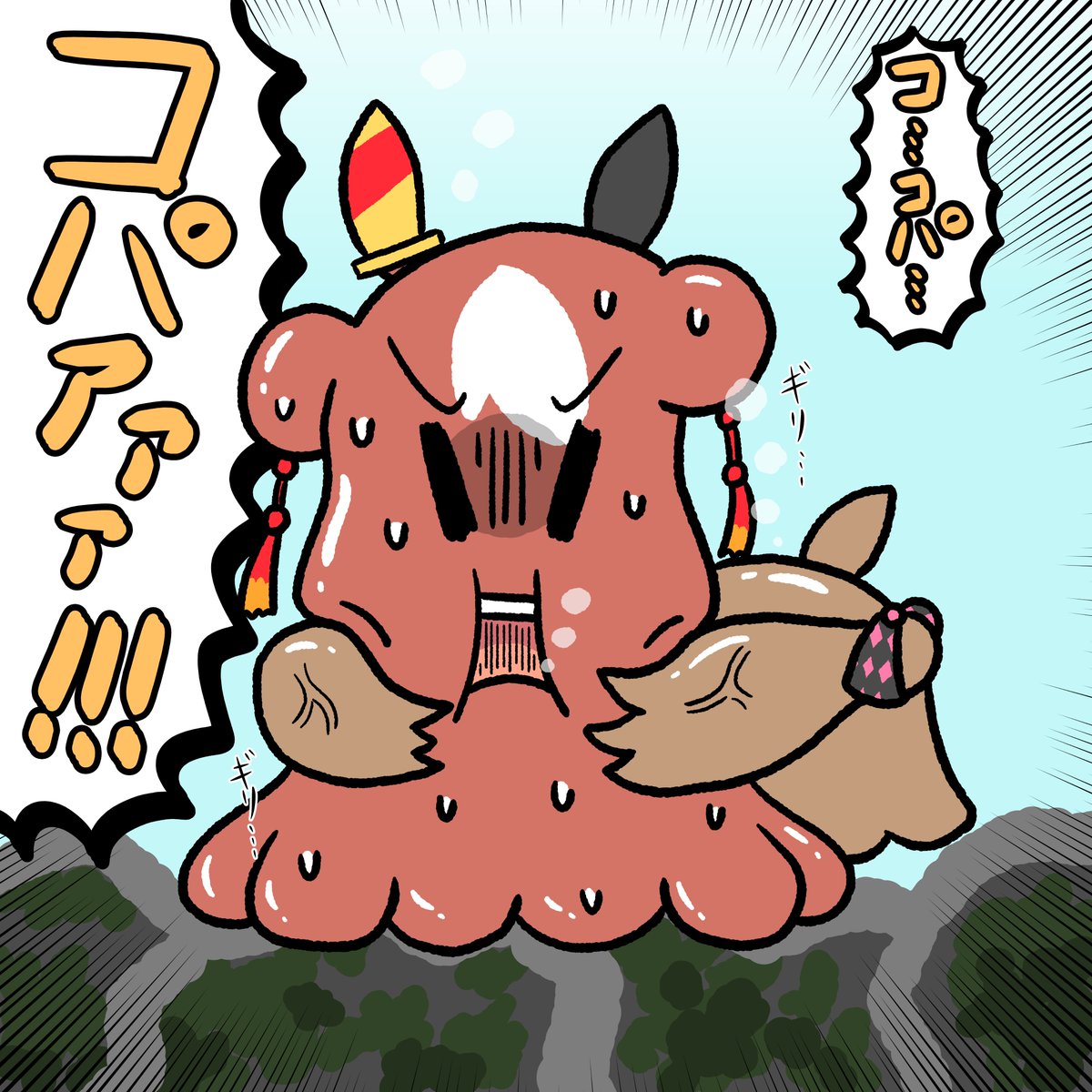 コパノメンダコ、シャイメンダコを描きました。
#ウマ娘 
#コパノリッキー 
#スマートファルコン 