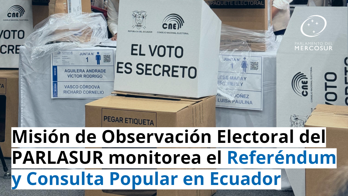 #AgenciaPARLASUR #EleccionesEcuador🇪🇨🗳️ El Observatorio de la Democracia del PARLASUR ha desplegado una misión de observación electoral para supervisar el desarrollo del referéndum y consulta popular este domingo 21 de abril de 2024 🔗👇parlamentomercosur.org/innovaportal/v…