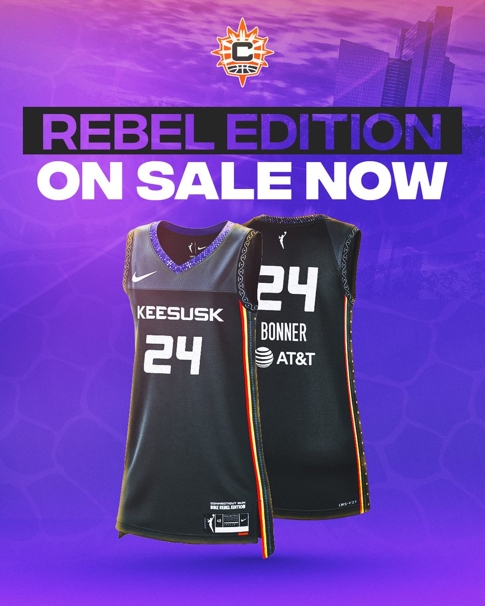 It's time to rep some new CT Sun merch 😎 Celebrate the rich traditions of the Mohegan Tribe with our new rebel jerseys on sale NOW 🙌 Link to purchase: bit.ly/3xRVv40