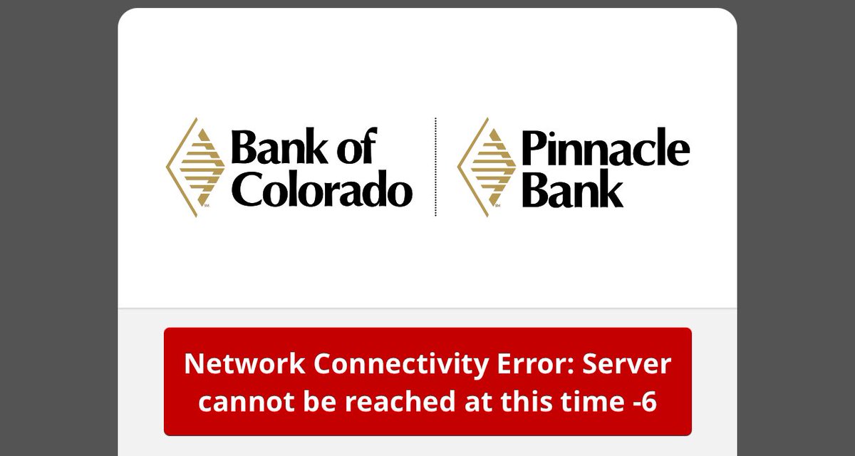 @bankofcolorado The app is also not working.