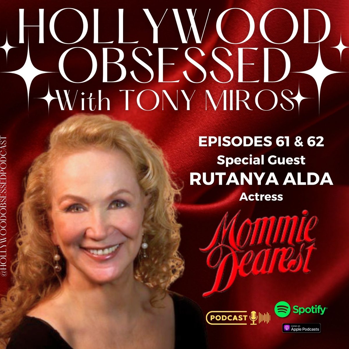 Have you listened 2 the 2 new episodes of @HLWDobsessed featuring actress #RytanyaAlda yet? She tells podcast host @tonymiros filming the movie #mommiedearest & her book #themommiedeaerestdiarycarolanntellsall ! Listen now! hollywoodobsessedthepodcast.com/guests/rutanya…