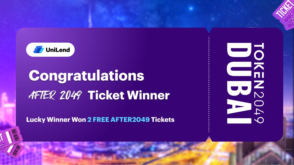 UniLend_Finance's tweet photo. Congratulations @0xPrarabdh🎉

You've won 2 FREE #AFTER2049 party tickets! 🎟️

🕺 Get ready for the epic crypto party in town!

📥 DM us to claim your tickets now! #TOKEN2049 https://t.co/WEvVWDcdtn
