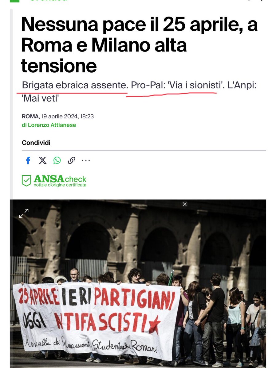 Non c'è nulla da aggiungere, i veri fascisti vengono allo scoperto, hanno la dittatura nella loro anima, ci vorrebbero tutti sottomessi alla 'FALCE E BORDELLO'. ANPI mai veti? Ma andate a ca...re